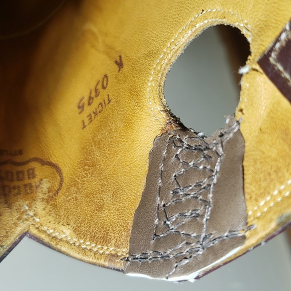 Nocona Cowboy Boots Vintage 1980s Dark Chocolate Tall Women's Size 12 1/2 R - Picture 14 of 16